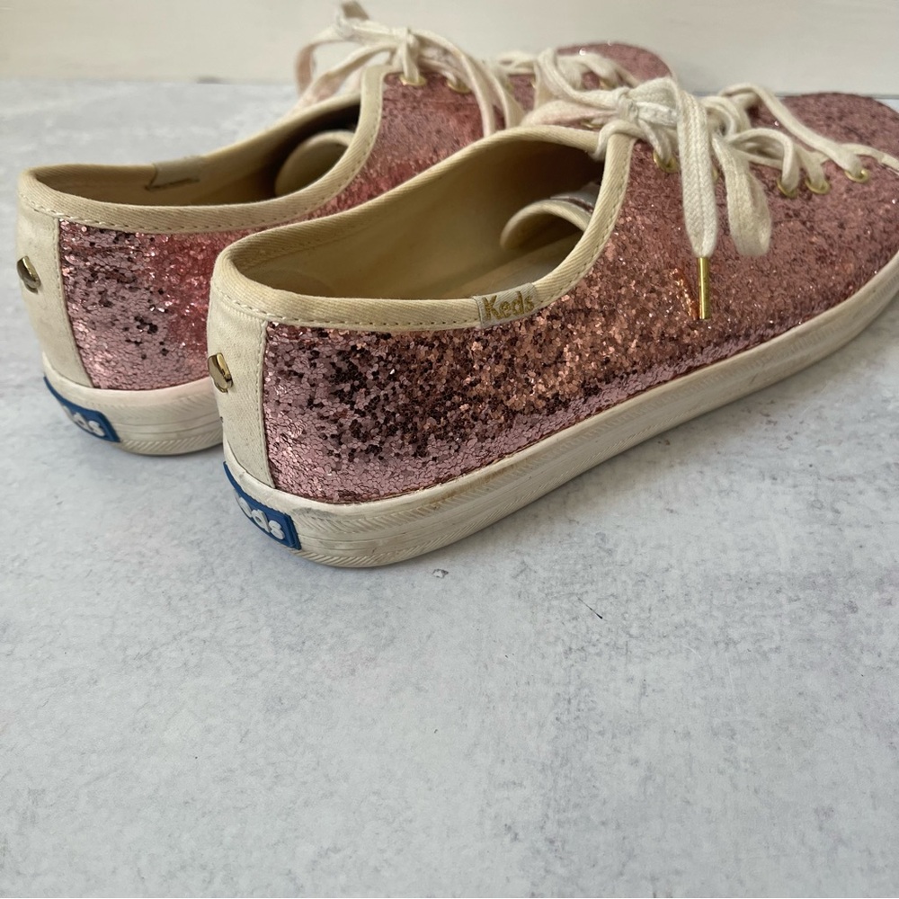Kate Spade Keds Pink Glitter Sneakers 8.5 - Picture 4 of 7